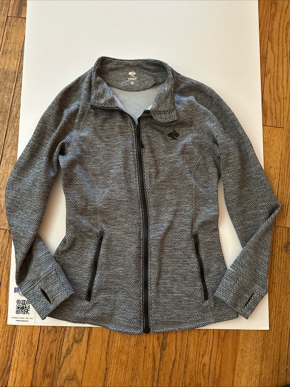 Women's Grey Full-Zip Utility Jacket with Stand Collar size small